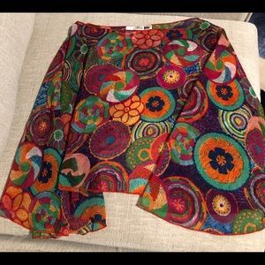 Multi-colored dress topper poncho